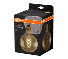 OSRAM LED Filament-twist Vintage 1906 Globe 125 5W E27 / 250lm / 2000K / 15000h / noDIM / A / Sklo číre zlatá / 1ks