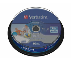 VERBATIM Blu-ray 25 GB 6x / 10 kusov / spindl / Inkjet Printable