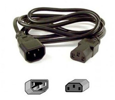 OEM Value sieťový predlžovací kábel čierna 220V 1m