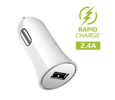 FIXED Autonabíjačka s USB výstupom 2.4A biela