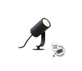 Philips Hue Lily LED 8W čierna / vonkajšie svietidlo / 650lm / 2200-6500K / IP65