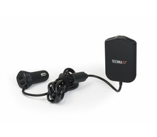Technaxx rodinná nabíjačka do auta čierna / 4x USB / 2.4A / držiak na zadné sedadlá