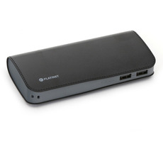 Platinet PMPB15LB čierna / powerbanka / 15 000 mAh / 2x USB + microUSB / kožená
