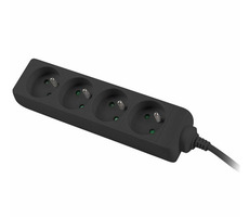 PremiumCord Predlžovací prívod 230V 3m 4 zásuvky čierna