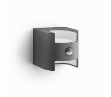 Philips Grass IR LED 2x4.5W antracitová / LED vonkajšie nástenné svietidlo s pohybovým čidlom / 2700K / 800lm / IP44