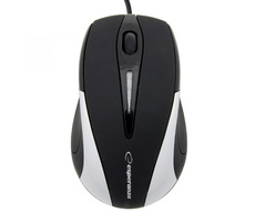 Esperanza EM102S Sirius čierno-strieborná / optická myš / 800 DPI / USB / 3 tlačidlá + koliesko / blister