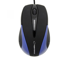 Esperanza EM102B Sirius čierno-modrá / optická myš / 800 DPI / USB / 3 tlačidlá + koliesko / blister