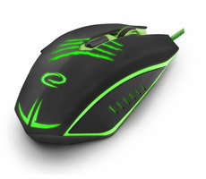 Esperanza EGM209G Claw čierno-zelená / herná optická myš / 2400 DPI / USB / 6 tlačidiel + koliesko / LED / 1.5 m
