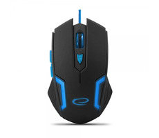 Esperanza EGM205B Fighter čierno-modrá / herná optická myš / 2400 DPI / USB / 6 tlačidiel + koliesko / LED / 1.5 m