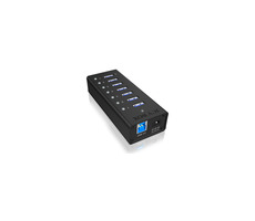 IcyBox IB-AC618 USB Hub čierna / 7x USB 3.0