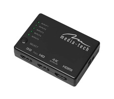 Media-Tech 5x HDMI SWITCH 4K čierna / 4k x 2K @ 60 Hz / 5x HDMI input / 1x HDMI output 