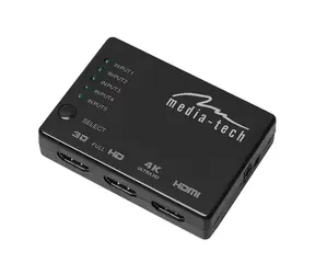Media-Tech 5x HDMI SWITCH 4K čierna / 4k x 2K @ 60 Hz / 5x HDMI input / 1x HDMI output 