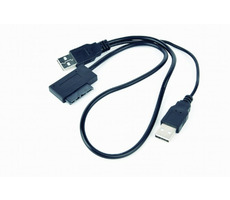 Gembird adaptér 2x USB 2.0 na slim SATA 13-pin / čierna