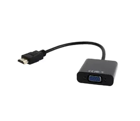 Gembird adaptér HDMI-A (M) na VGA (F) + 3.5 mm audio kábel / čierna