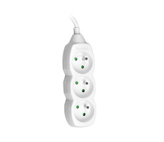 Tracer PowerCord Predlžovací kábel 3 m biela / 3 zásuvky / VDE certifikácia
