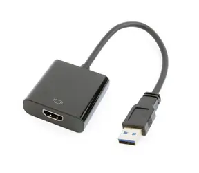Gembird adaptér USB 3.0 A (M) na HDMI (F) / audio + video / kábel 15cm / 1080p60Hz / čierna