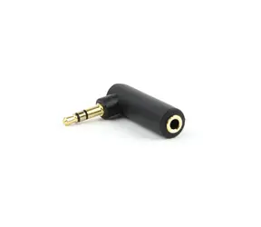 Gembird audio adaptér jack 3.5mm (M) na jack 3.5mm (F) / pravý uhol / čierna