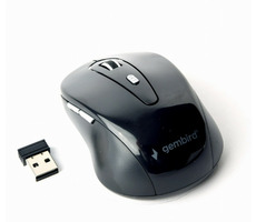 Gembird MUSW-6B-01 bezdrôtová optická myš čierna / 1600 DPI / nano USB / 4 tlačidlá