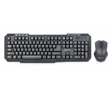 Gembird KBS-WM-02 / bezdrôtový set klávesnica + myš / US layout / spoločný USB reciever / čierna