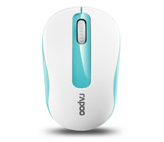 Rapoo M10+ bielo-modrá / bezdrôtová optická myš / 1000 DPI / 2.4 Ghz / 3 hr. + koliesko / 1x AA batéria