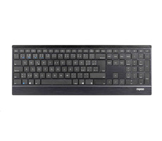 Rapoo E9500M Multi-mode čierna / bezdrôtová klávesnica / 2.4 GHz / BT 3.0 a 4.0 / ultra-tenká / Nano USB / 2x AA batérie