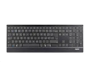 Rapoo E9500M Multi-mode čierna / bezdrôtová klávesnica / 2.4 GHz / BT 3.0 a 4.0 / ultra-tenká / Nano USB / 2x AA batérie