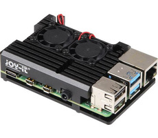 Raspberry case Armor Fan čierna (Joy-it) pre Raspberry Pi 4 B