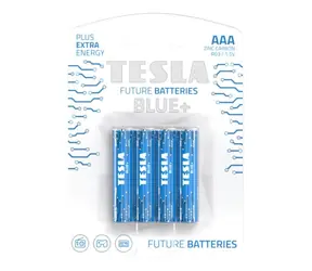 Teslá BLUE+ Zinc Carbon mikrotužková batéria AAA (R03) 4 ks / blister