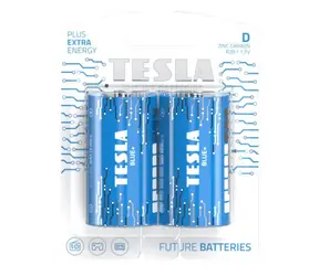 Teslá BLUE+ Zinc Carbon veľký monočlánok batérie D (R20) 2 ks / blister