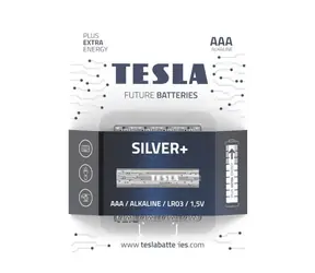 Teslá SILVER+ alkalická mikrotužková batéria AAA (LR03) 4 ks / blister