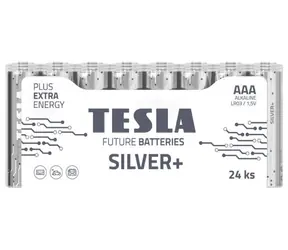 Teslá SILVER+ alkalická mikrotužková batéria AAA (LR03) 24 ks / fólia