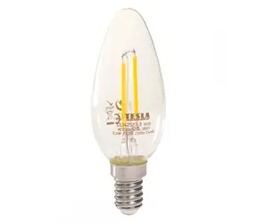 TESLA LED žiarovka CRYSTAL RETRO CANDLE sviečka E14 2.5W / 230V / 250lm / 2700K / teplá biela / číra               