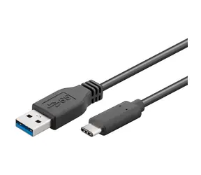 PremiumCord prepojovací USB 3.0 kábel s konektormi USB-C - USB-A čierny 50cm