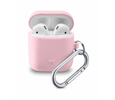 Cellularline Bounce Ochranný kryt s karabínou pre Apple AirPods 1 &amp; 2 ružová