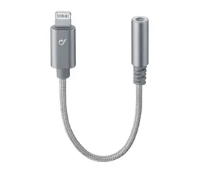 Cellularline Music Enabler Extra odolný adaptér z konektora Lightning na 3.5 mm jack šedá / MFI certifikácia