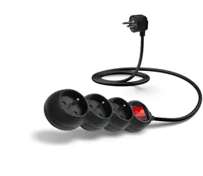 CONNECT IT predlžovací kábel 230 V 3 zásuvky 1.5 ms vypínačom (čierna)