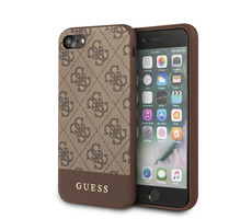 GUESS 4G Stripe Kryt pre Apple iPhone 7 &amp; 8 &amp; SE2 hnedá