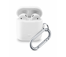 Cellularline Bounce Ochranný kryt s karabínou pre Apple AirPods 1 &amp; 2 biela