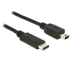 DeLock Kábel USB Type-C 2.0 samec &gt; USB 2.0 typ Mini-B samec 2 m čierna