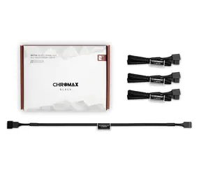 Noctua NA-SEC1 čierna (chromax) / Predlžovací kábel / 3x 4-Pin PWM / dĺžka 300 mm