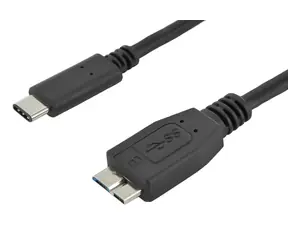 PremiumCord prepojovací kábel USB 3.1 type C na USB 3.0 micro-B čierna 1m