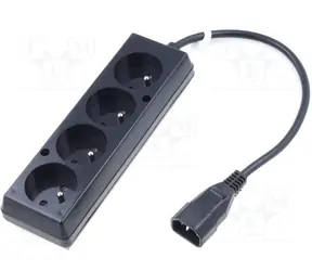 OEM Napájacia redukcia 230V k UPS - 1x IEC C14 na 4X CEE 7 5 (FR, CZ), max.10A, dĺžka 30 cm