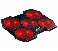 Evolveo ANIA 14 čierna / chladiaci podstavec pre notebooky 12 "- 17.3" / 5 ventilátorov / LED podsvietenie / USB