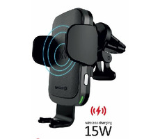 SWISSTEN S-GRIP W2-AV5 čierna / Držiak do auta s bezdrôtovým nabíjaním / 15W