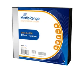 MediaRange MR419 DVD+R / 4.7 GB / 16x / 5ks slim case