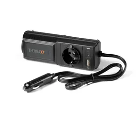 Technaxx TE21 menič napätia / 200W / vstup 12V DC / 2xUSB / 1x230V zásuvka / čierna