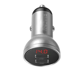 Baseus CCBX-0S USB nabíjačka do auta / LED displej / 5V / 2.4A / 2x USB-A / do autozapaľovača