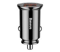 Baseus Circular USB nabíjačka do auta čierna / 30W / QC 3.0 / 2x USB-A / do autozapaľovača
