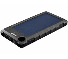 Sandberg Outdoor Solar Powerbank 10000 mAh / solárne dobíjanie / 1x USB-C / 1x USB-A / 1x micro USB / čierna