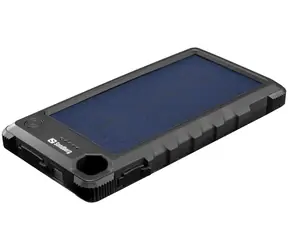 Sandberg Outdoor Solar Powerbank 10000 mAh / solárne dobíjanie / 1x USB-C / 1x USB-A / 1x micro USB / čierna